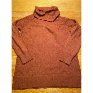 Womens Oversized Rust Turtleneck Sweater